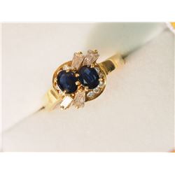 #43-14K GOLD SAPPHIRE(0.50CT) RING W/ COA SIZE 4.5