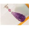 Image 1 : #46-14K GOLD HAND CARVED AMETHYST(7.70CT) &