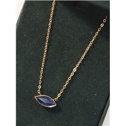 #47-10K GOLD SAPPHIRE(1.70CT) NECKLACE W/ COA