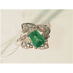 #48-PLATINUM EMERALD(1.42CT) & DIAMOND(0.75CT)