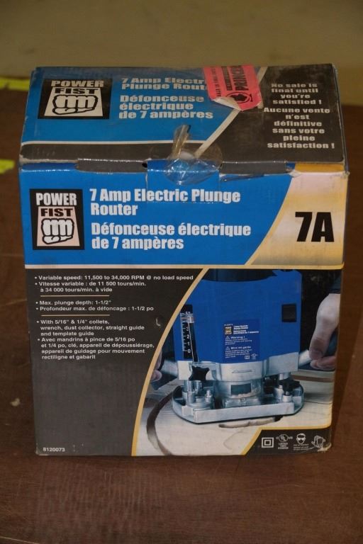 POWERFIST 7 AMP ELECTRIC PLUNGE ROUTER NEW