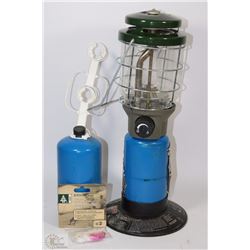COLEMAN LANTERN WITH EXTRA PROPANE BOTTLE
