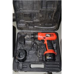 BLACK & DECKER FIRE STORM 9.6V CORDLESS DRILL WITH