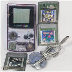 GAMEBOY COLOUR WITH THREE GAMES INCLUDING