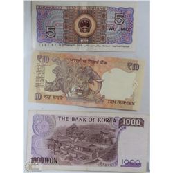 #163-PACK OF 3 INTERNATIONAL BILLS.