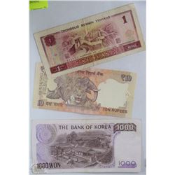 #162-PACK OF 3 INTERNATIONAL BILLS.