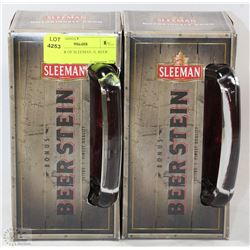 NEW PAIR OF SLEEMAN 1L BEER STEINS