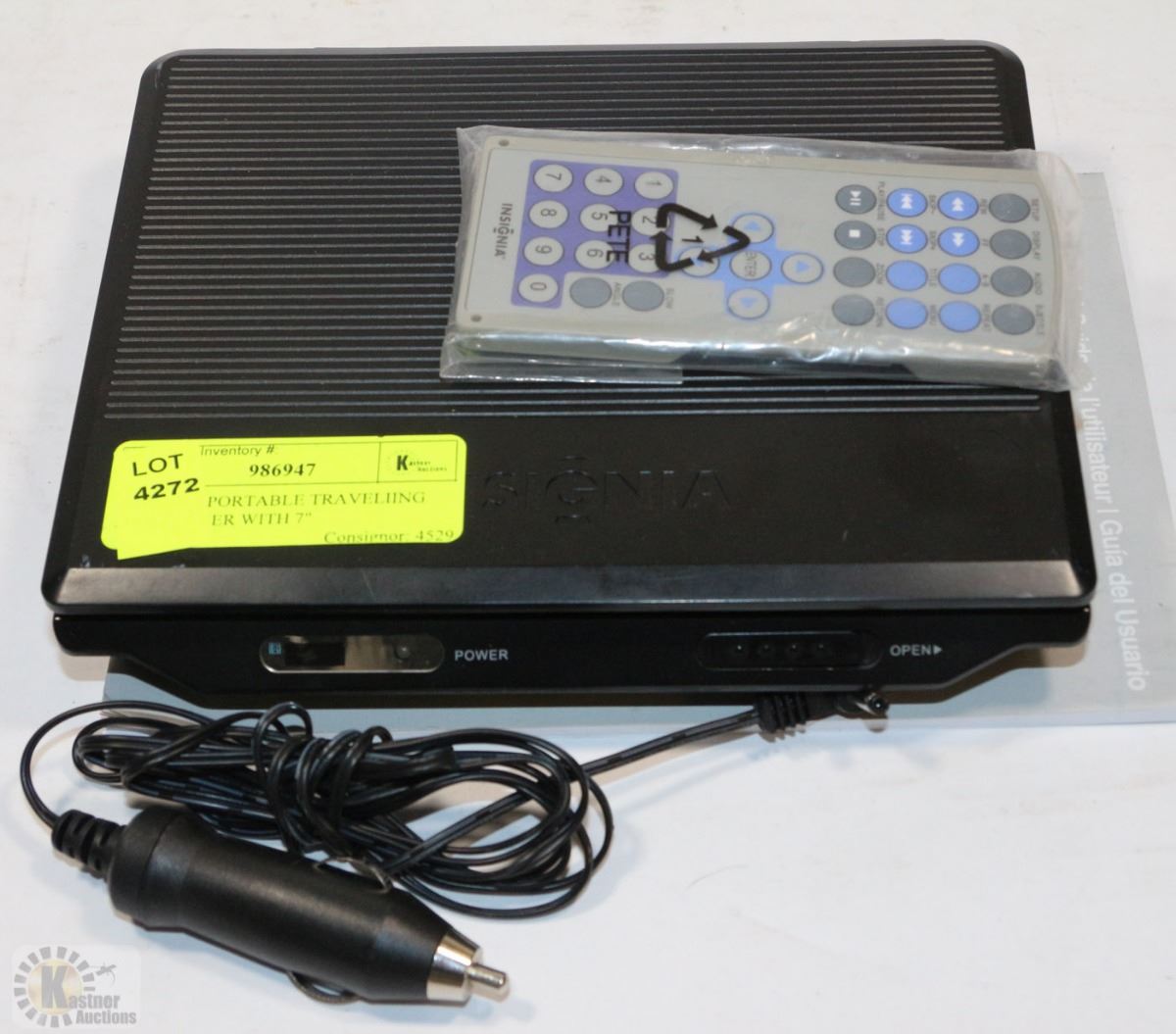 INSIGNIA PORTABLE TRAVELIING DVD PLAYER WITH 7"