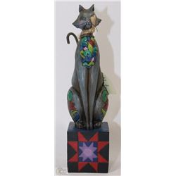 "LEONA" GREY CAT/STARBURST BASE FIGURINE