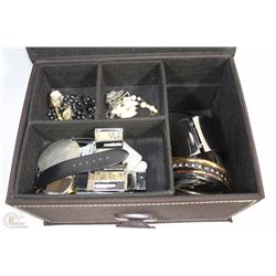 BROWN CASE WITH FASHION JEWELLERY