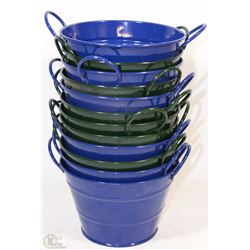 12 METAL PLANTER POTS