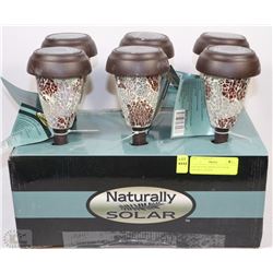 LOT OF 6 SOLAR MULTI COLOR  CRACKLE LIGHTS