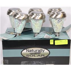 LOT OF 6 SOLAR WHITE CRACKLE LIGHTS