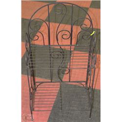 BLACK METAL STAND WITH 2 SHELVES 33" TALL