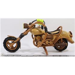 HAND MADE WOOD CARVED MOTORCYCLE 11INCHES LONG