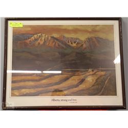 PAINTING SIGNED ALBERTA, STRONG & FREE - 20" X 27"
