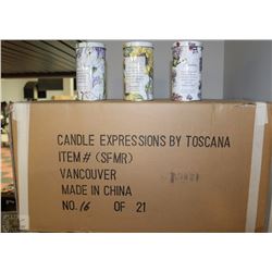 96 NEW ASSORTED CANDLE TINS ASSORTED SAYING AND