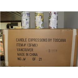 96 NEW ASSORTED CANDLE TINS ASSORTED SAYING AND