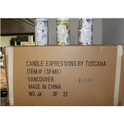 96 NEW ASSORTED CANDLE TINS ASSORTED SAYING AND