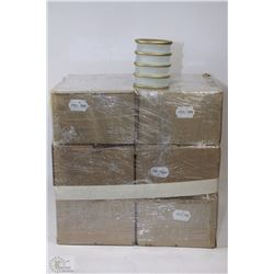 36 NEW FROSTED GLASS WITH GOLD STRIPES CANDLE