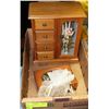 Image 1 : 2 WOODEN JEWELLERY BOXES FULL WITH FASHION