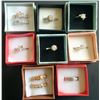 Image 1 : LOT OF 8 SWAROVSKI CRYSTAL & CZ FASHION RINGS