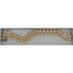 #26-10mm SEASHELL PEARL NECKLACE - LIGHT PEACH