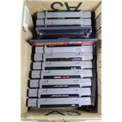 BOX OF SUPER NINTENDO GAMES INCLUDING GAME GENIE