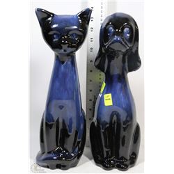 BLUE MOUNTAIN POTTERY CAT & DOG
