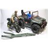 Image 1 : 1992 GI-JOE LARGE JEEEP MOTORCYCLE & TRAILER