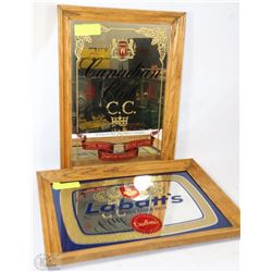 LOT OF 2 VINTAGE LABATTS & CANADIAN CLUB BAR SIGNS