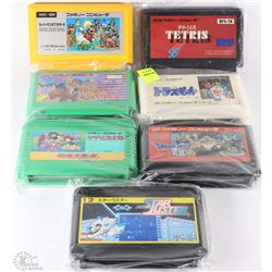 7 ASSORTED NINTENDO FAMICON GAMES INCLUDES