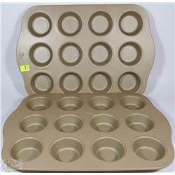 PAIR OF HEAVY NON-STICK MUFFIN PANS