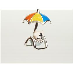 #6-STERLING SILVER ENAMEL 'UMBRELLA' PENDANT