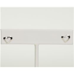#7-14KT WHITE GOLD 'HEART' EARRINGS