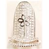 Image 1 : #8-STERLING SILVER CUBIC ZIRCONIA FLOWER DESIGN