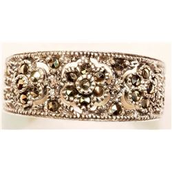 #11-STERLING SILVER MARCASITE ANTIQUE DESIGN RING