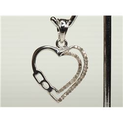#17-STEELING SILVER DIAMOND 'HEART' PENDANT