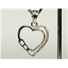 Image 1 : #17-STEELING SILVER DIAMOND 'HEART' PENDANT
