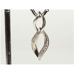 #19-STERLING SILVER DIAMOND PENDANT