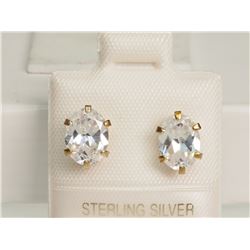 #22-STERLING SILVER CZ EARRINGS