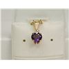 Image 1 : #24-10KT GOLD AMETHYST AND WHITE SAPPHIRE PENDANT