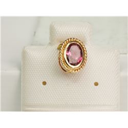 #25-14KT GOLD PINK TOURMALINE PENDANT