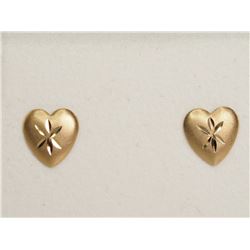 #30-14KT GOLD 'HEART' EARRINGS (0.22G)