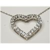 Image 1 : #44-STERLING SILVER WHITE TOPAZ PENDANT NECKLACE