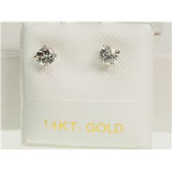 #46-14KT GOLD WHITE SAPPHIRE EARRINGS