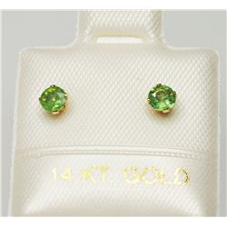 #47-14KT GOLD TSAVORITE EARRINGS