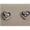 Image 1 : #48-RHODIUM PLATED DIAMOND HEART EARRINGS