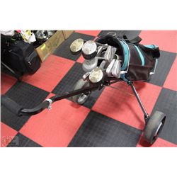 FRIKON WITH PGA, CPGA  CLUBS WITH GOLF CADDY