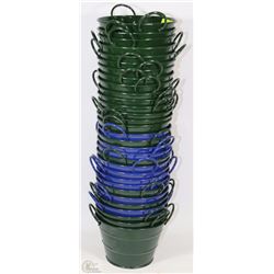 24 STEEL PLANT POTS MIXED BLUE AND GREEN